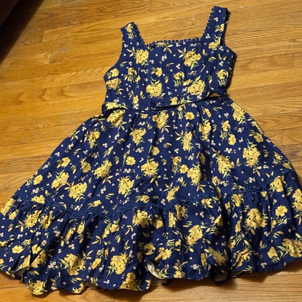 ModCloth x Collectif Retro Twee Floral Sleeveless Midi Swing Dress Size XL